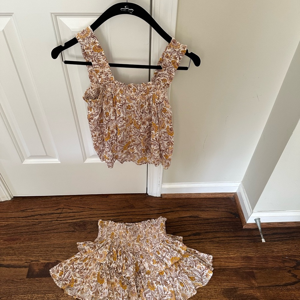 Aqua Floral skort set